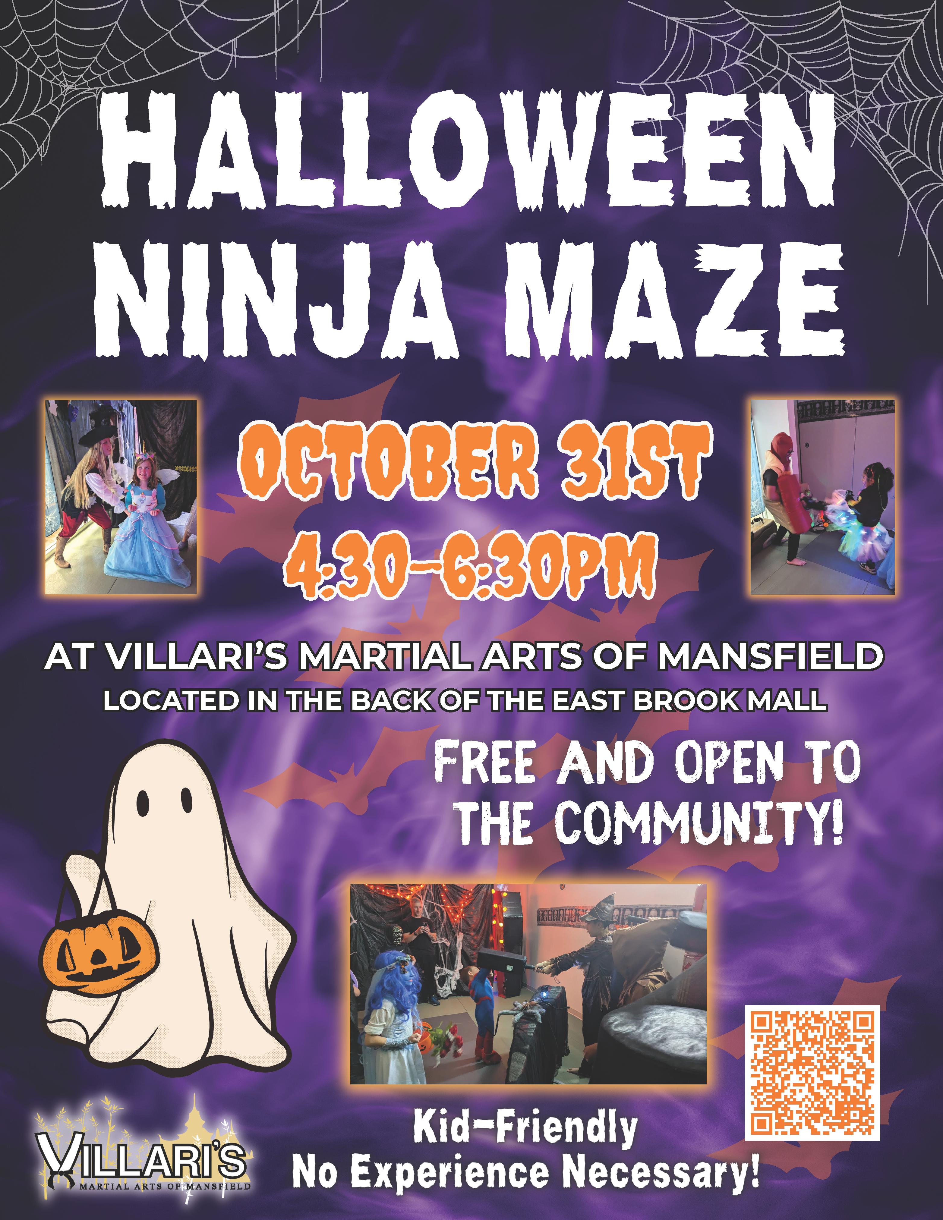 Flyer promoting Halloween Ninja Maze on Oct 31, 2025